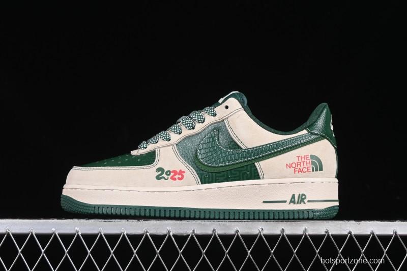 Nike Air Force 1 '07 Low The North Face Collaboration Green Snake Scale Casual Sneakers - DM6688-015