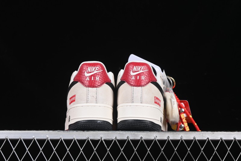 Nike Air Force 1 '07 Low Supreme Snake Year Limited Edition Black Snake Swoosh Low-Top Casual Sneakers - HH7518-033