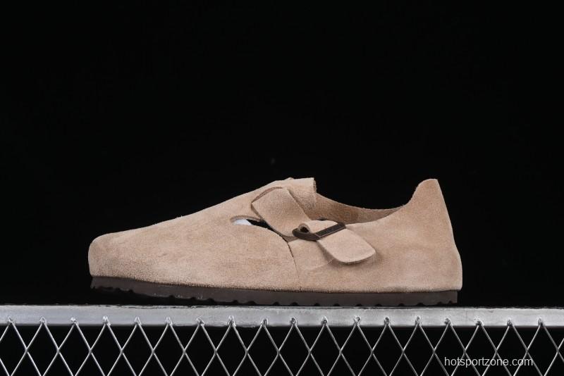 Birkenstock London BS Unisex Slip-On Comfort Shoes with Soft Suede Leather and Lambswool Insole - G.D4