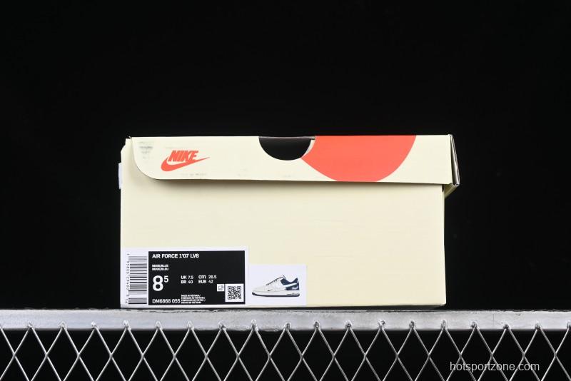 Nike Air Force 1 '07 Low Stussy Collaboration Light Blue White Transparent Swoosh Low-Top Casual Sneakers - DM6688-055