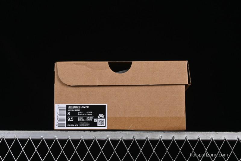 Nike SB Dunk Low Pro ISO Skateboarding Shoes in University Blue with White Swoosh - FJ1674-401