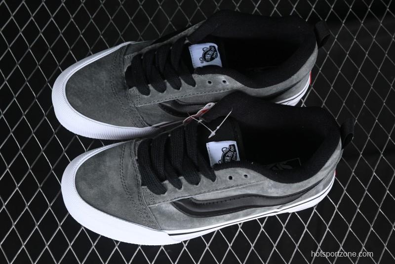 Vans Knu Skool Low-Top Retro Casual Vulcanized Sneakers in Grey Black - VN0009QCBDS