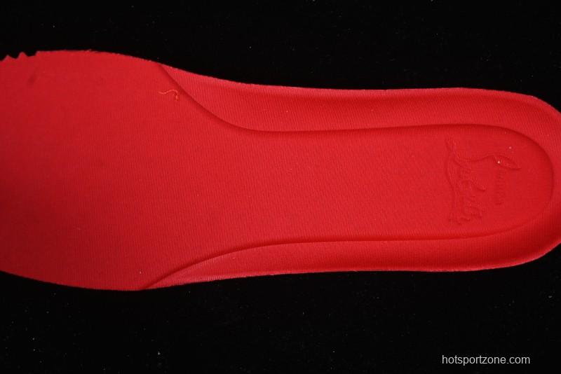 Christian Louboutin Funnyto Flat Comfortable Fashion Low-Top Sneakers with Raw Ice Blue Sole - X.D4