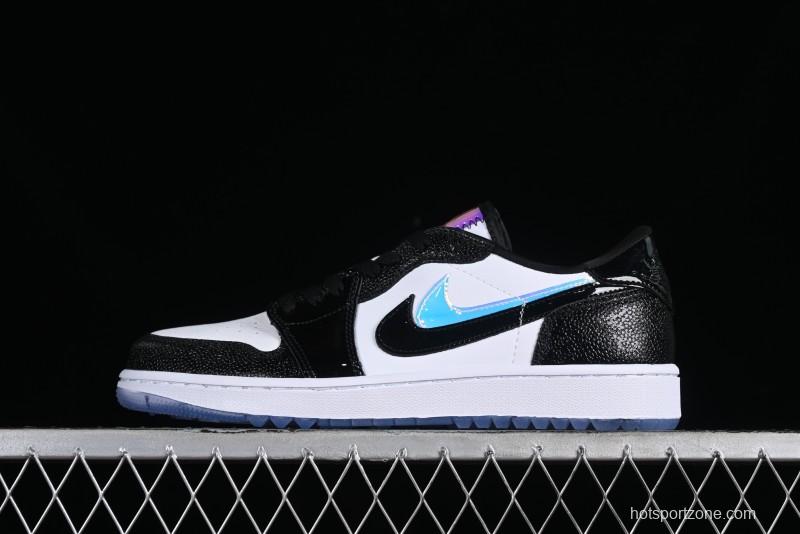 Nike Air Jordan 1 Low Golf AJ1 Retro Golf Shoes with Laser Patent Leather and Double Hook Design - FZ4159-100