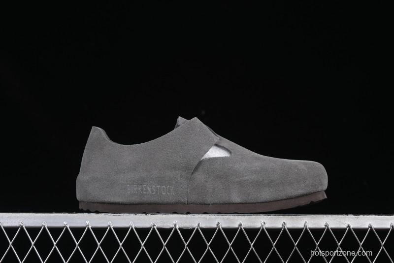 Birkenstock London BS Unisex Slip-On Comfort Shoes with Soft Suede Leather and Lambswool Insole - BS