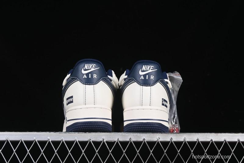 Nike Air Force 1 '07 Low Supreme Collaboration Beige Blue Low-Top Casual Sneakers - DM6688-018