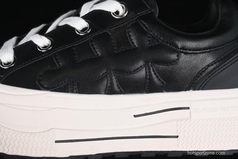 Shoot Brand Replay Black Plum Retro Comfort Leather Anti-Slip Platform Low-Top Casual Sneakers - AJD4