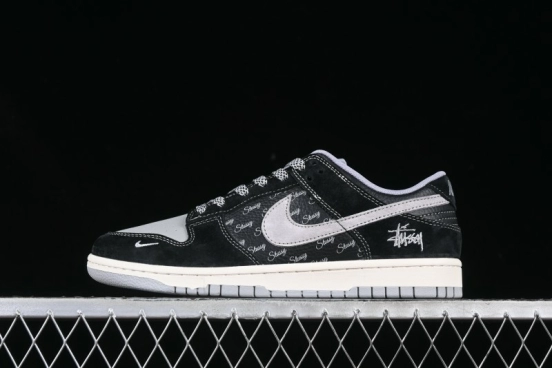 Nike SB Dunk Low Stussy Shadow Grey Anniversary Custom Low-Top Casual Skate Shoes - XX3168-201