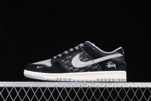 Nike SB Dunk Low Stussy Shadow Grey Anniversary Custom Low-Top Casual Skate Shoes - XX3168-201