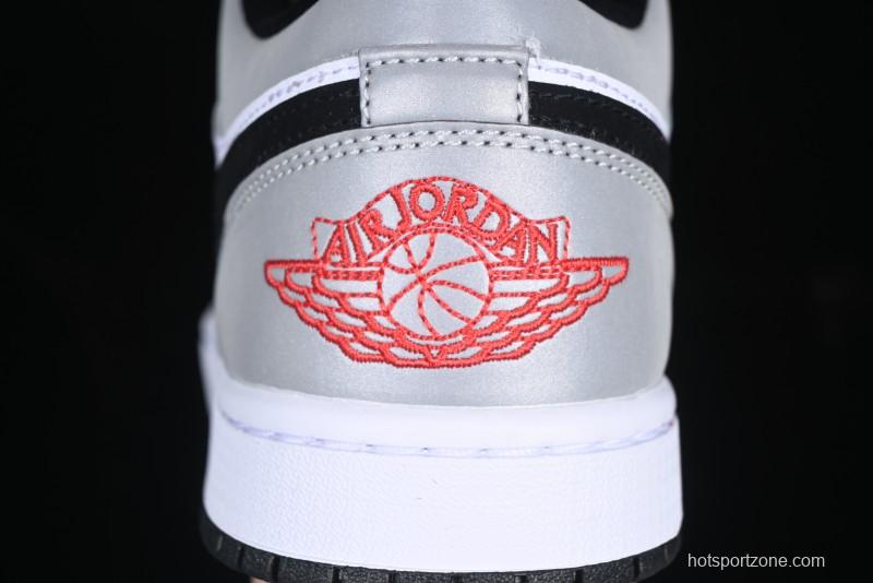 Nike Air Jordan 1 Low Retro Casual Sneakers with Black Swoosh - HF3148-106