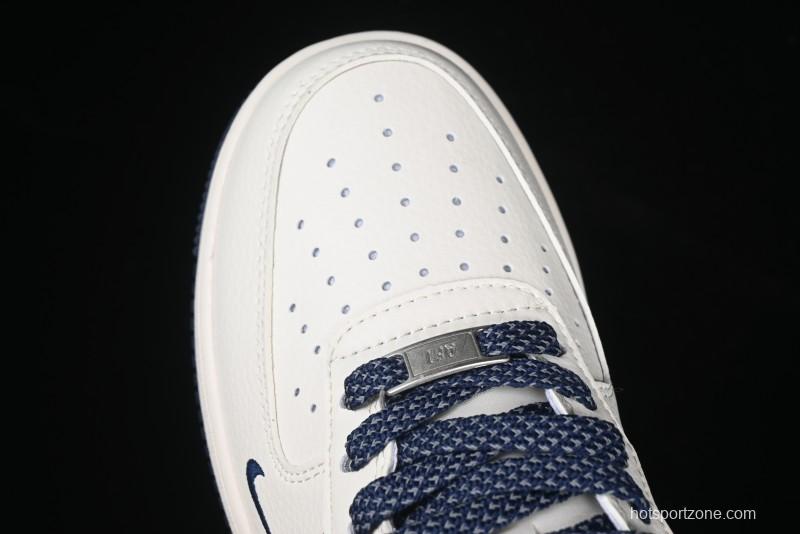 Nike Air Force 1 '07 Low Stussy Collaboration - Navy Blue & Off-White Low-Top Casual Sneakers - XZ3328-568