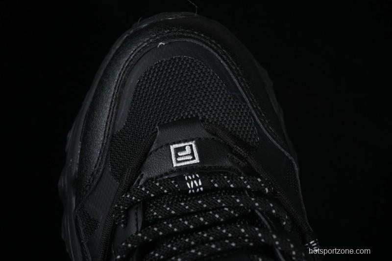 Fila Fusion Retro Mars Running Shoes with Lace-Up Design and Cushioned Sole - F12W422103FBK