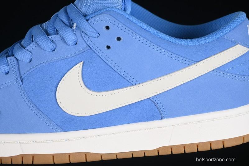 Nike SB Dunk Low Pro ISO Skateboarding Shoes in University Blue with White Swoosh - FJ1674-401