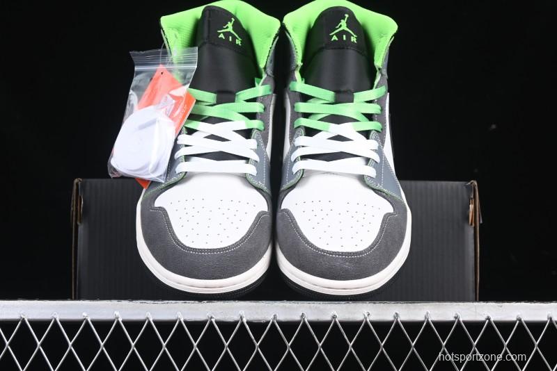 Nike Air Jordan 1 Mid Basketball Shoes in White Grey Brown Casa 93 Colorway - HQ3829-001