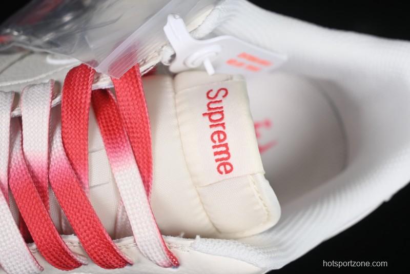 Nike Air Force 1 '07 Low Supreme Collaboration Beige Red Color Block Low-Top Casual Sneakers - BB7577-216