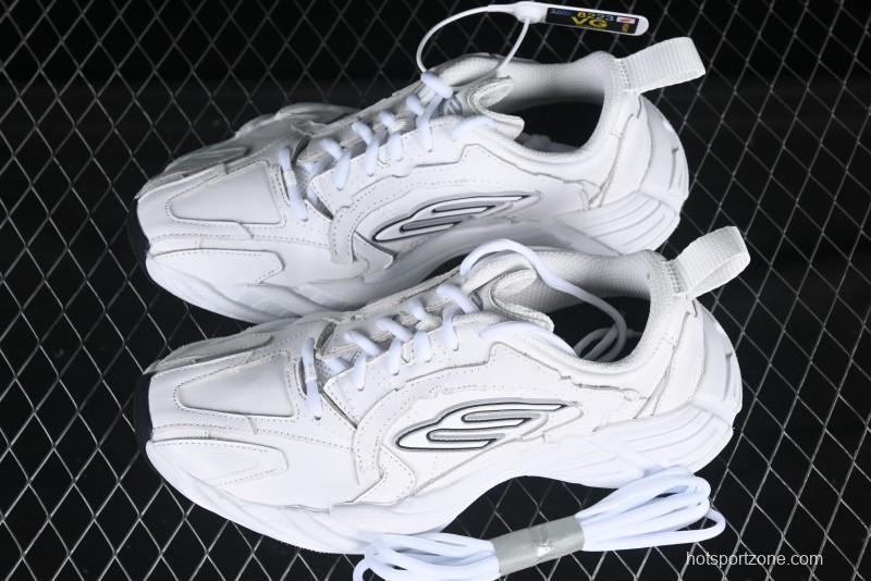 Balenciaga Monday Leather Round Toe Lace-Up Low-Top Lifestyle Sneakers - WDTSC9110