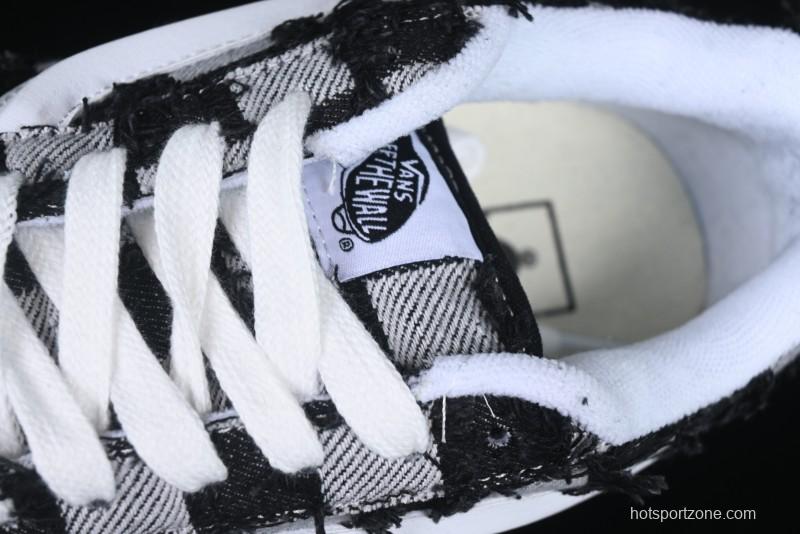 Vans Knu Skool Checkerboard Washed Denim Low-Top Casual Skate Shoes - VN000CS0239
