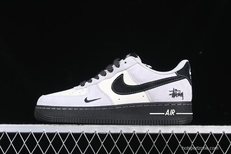 Nike Air Force 1 '07 Low Stussy Collaboration All Black Low-Top Casual Sneakers - XZ6188-195