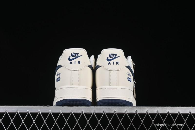 Nike Air Force 1 '07 Low Stussy Supreme Collaboration Checkerboard Beige Low-Top Casual Sneakers - DF0188-037