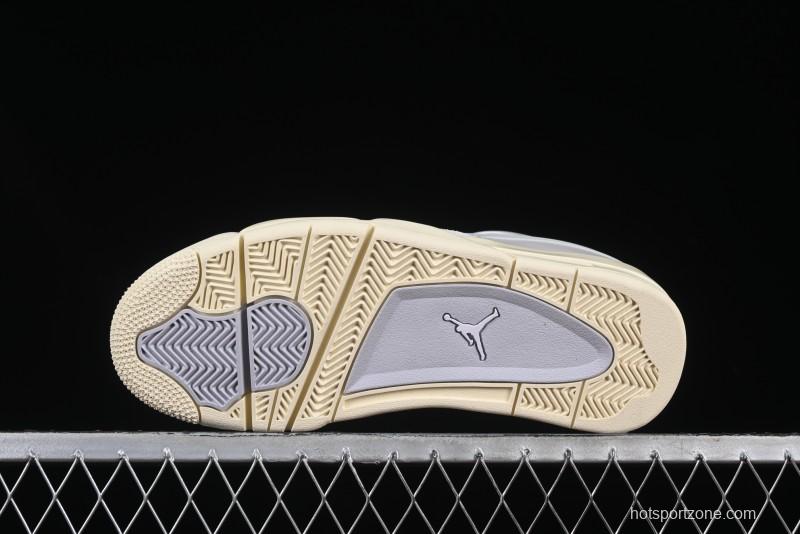 Nike Air Jordan 4 Remastered Sneakers with Textile Mesh Leather and Suede Upper - FQ7940-001