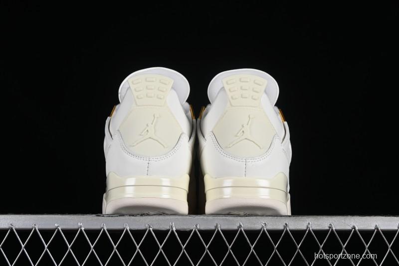 Nike Air Jordan 4 Retro Sneakers with Metallic Gold Design - AQ9129-170