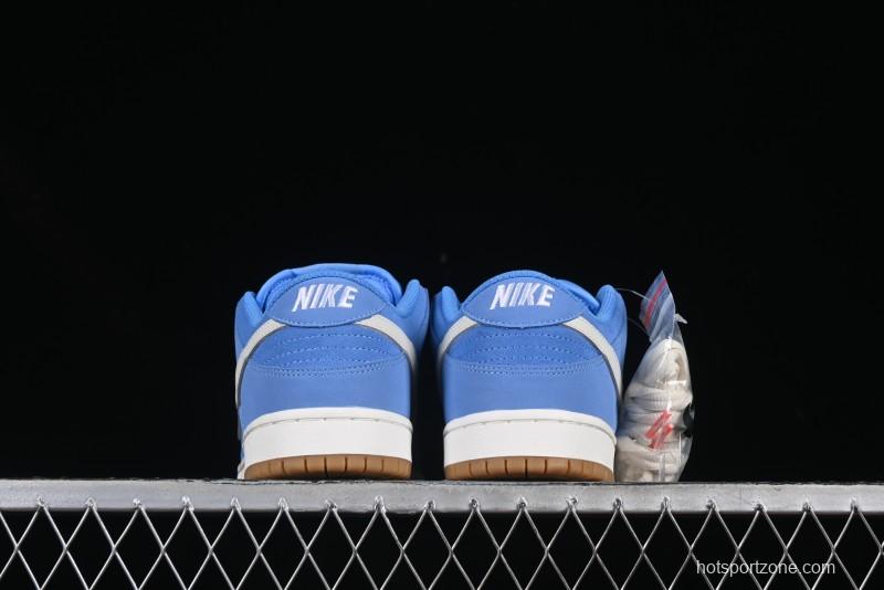 Nike SB Dunk Low Pro ISO Skateboarding Shoes in University Blue with White Swoosh - FJ1674-401
