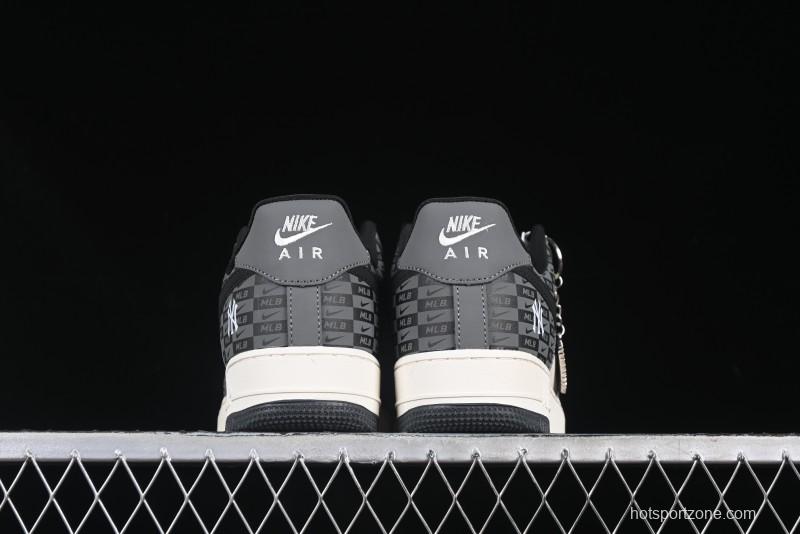 Nike Air Force 1 '07 Low MLB Collaboration Dark Checkered Beige Low-Top Casual Sneakers - DF0188-038