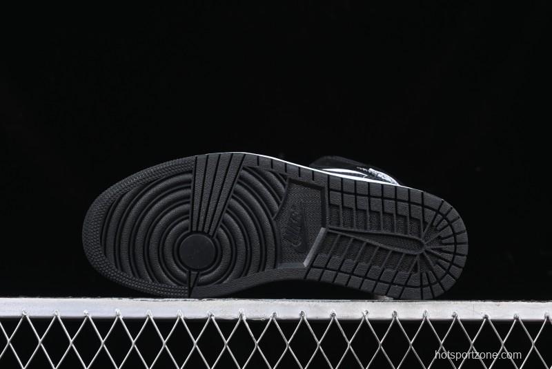 Nike Air Jordan 1 Mid AJ1 Basketball Shoes in Black White Gray - DQ8426-010