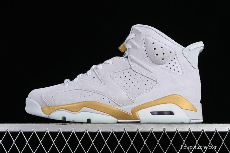 Nike Air Jordan 6 Retro Paris Olympics Sneakers with Metallic Gold Accents - DQ4914-074