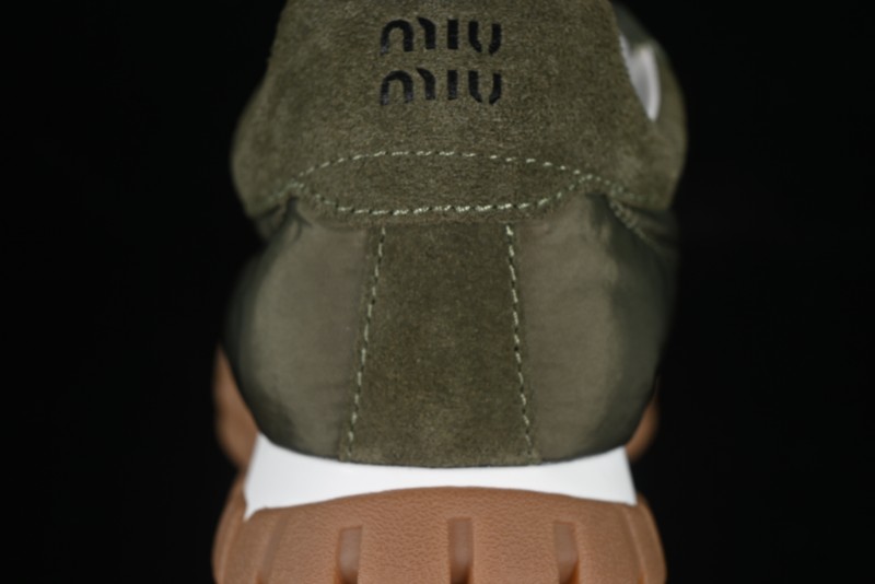 Miu Miu Suede Round Toe Lace-Up Low Top Women's Casual Shoes - 99D4