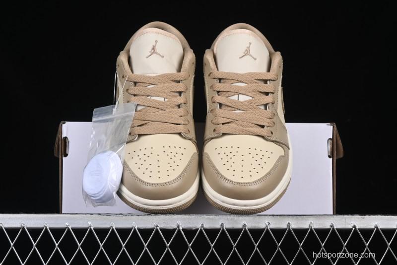 Nike Air Jordan 1 Low AJ1 Wheat Color Low-Top Casual Sneakers - DC0774-203