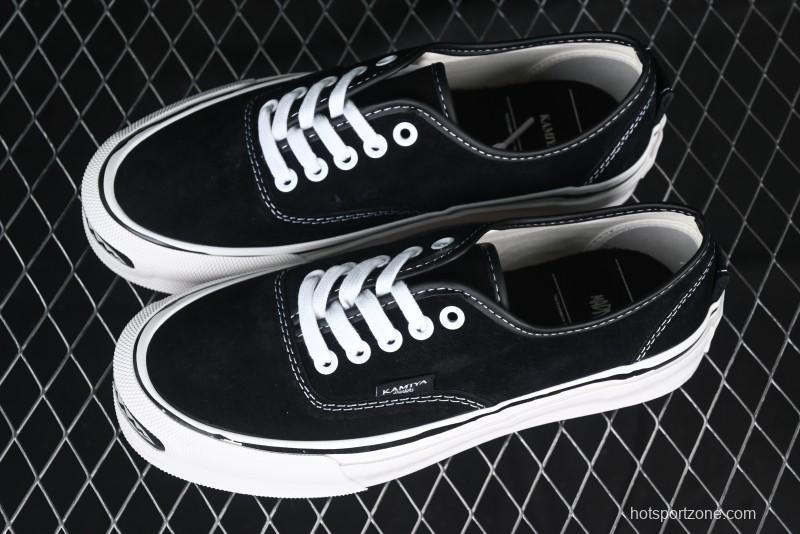 Kamiya Vulcanize Sneaker 23AW High-End Line Mihara Yasuhiro Dissolve Black White Suede Casual Low-Top Canvas Shoes - M.C3