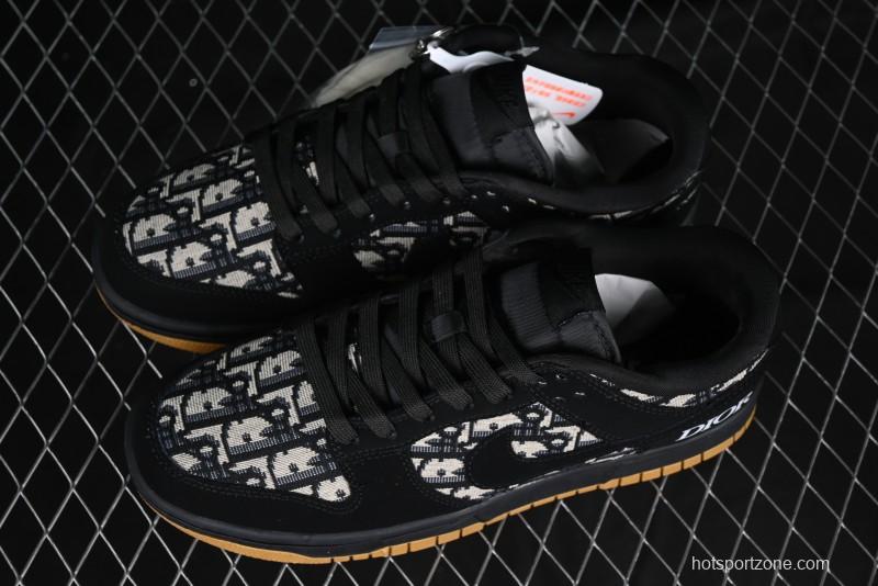 Nike SB Dunk Low APE Collaboration - Camouflage Black Swoosh Anniversary Custom Low-Top Casual Sneakers - KK1333-017