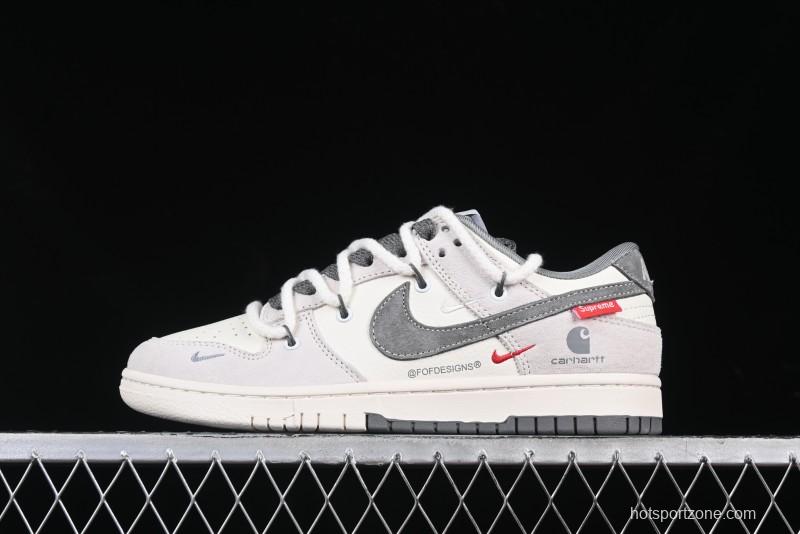 Nike SB Dunk Low Carhartt x Supreme Collaboration Anniversary Edition Customized Low-Top Casual Skate Shoes - YX5066-239