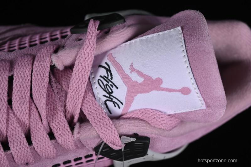 Nike Air Jordan 4 Retro "Orchid" Sneakers with Suede Upper and Cement Grey Accents - AQ9129-501