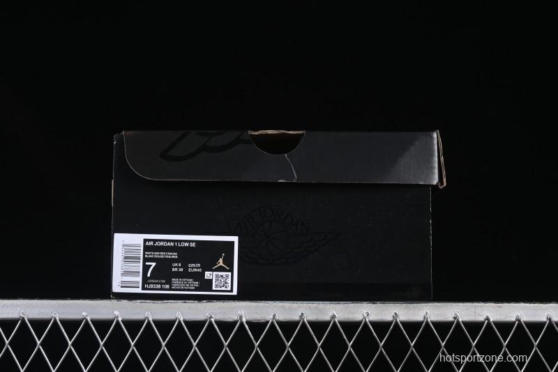 Nike Air Jordan 1 Low AJ1 White Red Low Top Casual Sneakers - HJ9338-106