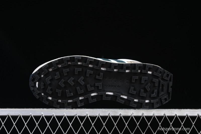 Adidas Retro-Inspired Sneakers - White, Grey & Green with Boost Sole