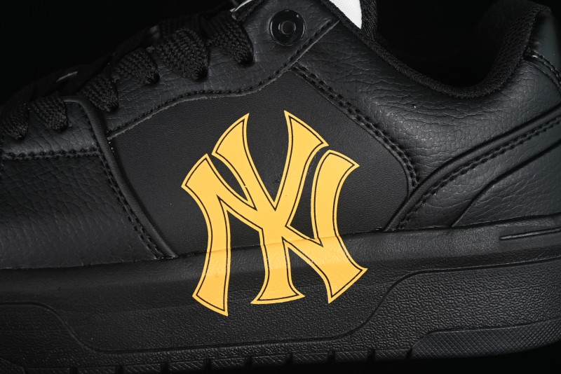NY Yankees Black & Yellow Sneakers - Bold Logo Streetwear Shoes