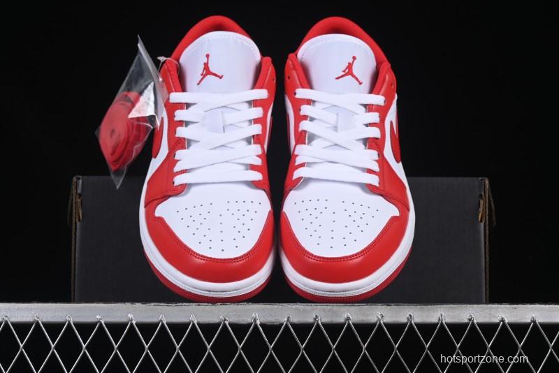 Nike Air Jordan 1 Low AJ1 White Red Casual Sneakers - 553558-166
