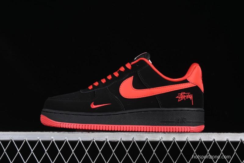 Nike Air Force 1'07 Low Stussy Collaboration Passion Orange Low-Top Casual Sneakers - DF0188-044