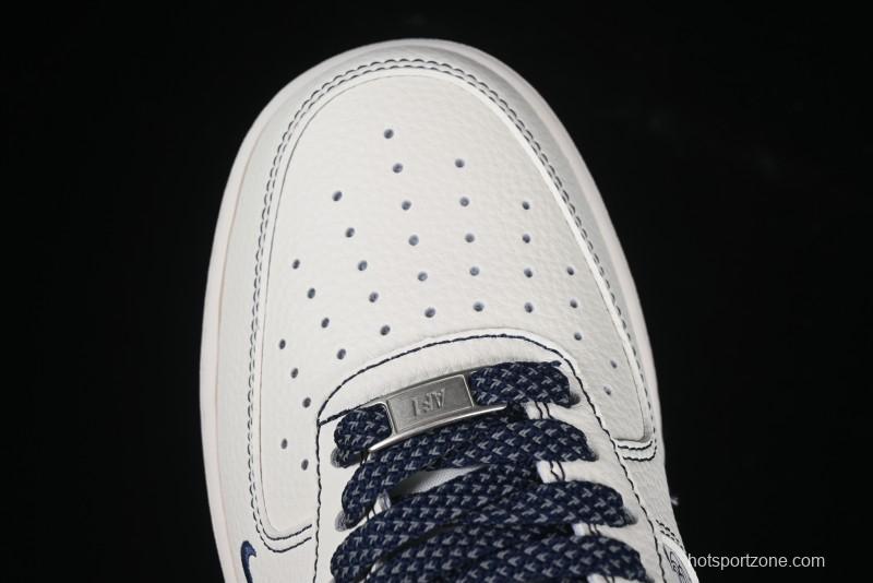 Nike Air Force 1 'Wave Swoosh' Edition – White & Navy**