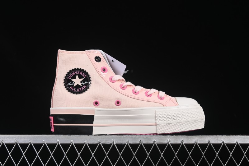 Converse Chuck 70 High Top Platform Sneakers in Pink Color Block Design - A14825C