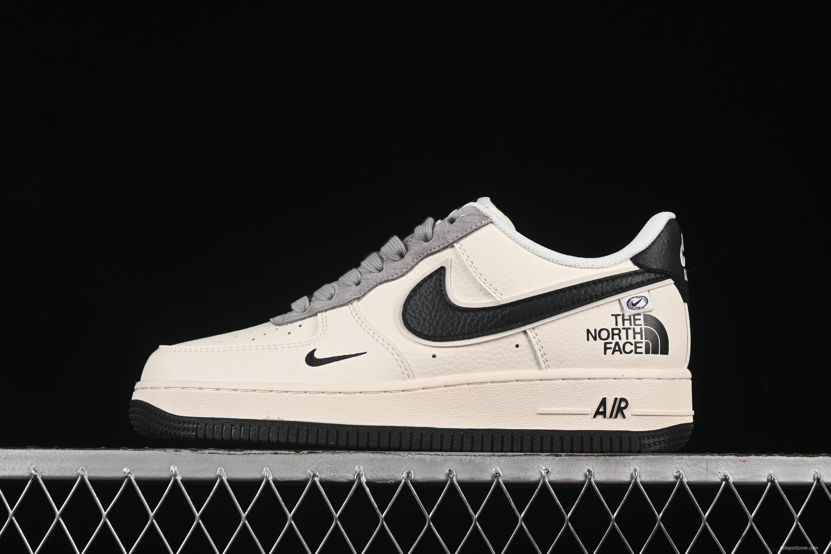 Nike Air Force 1 '07 Low The North Face Collaboration Beige Black Swoosh Casual Sneakers - XZ6188-190