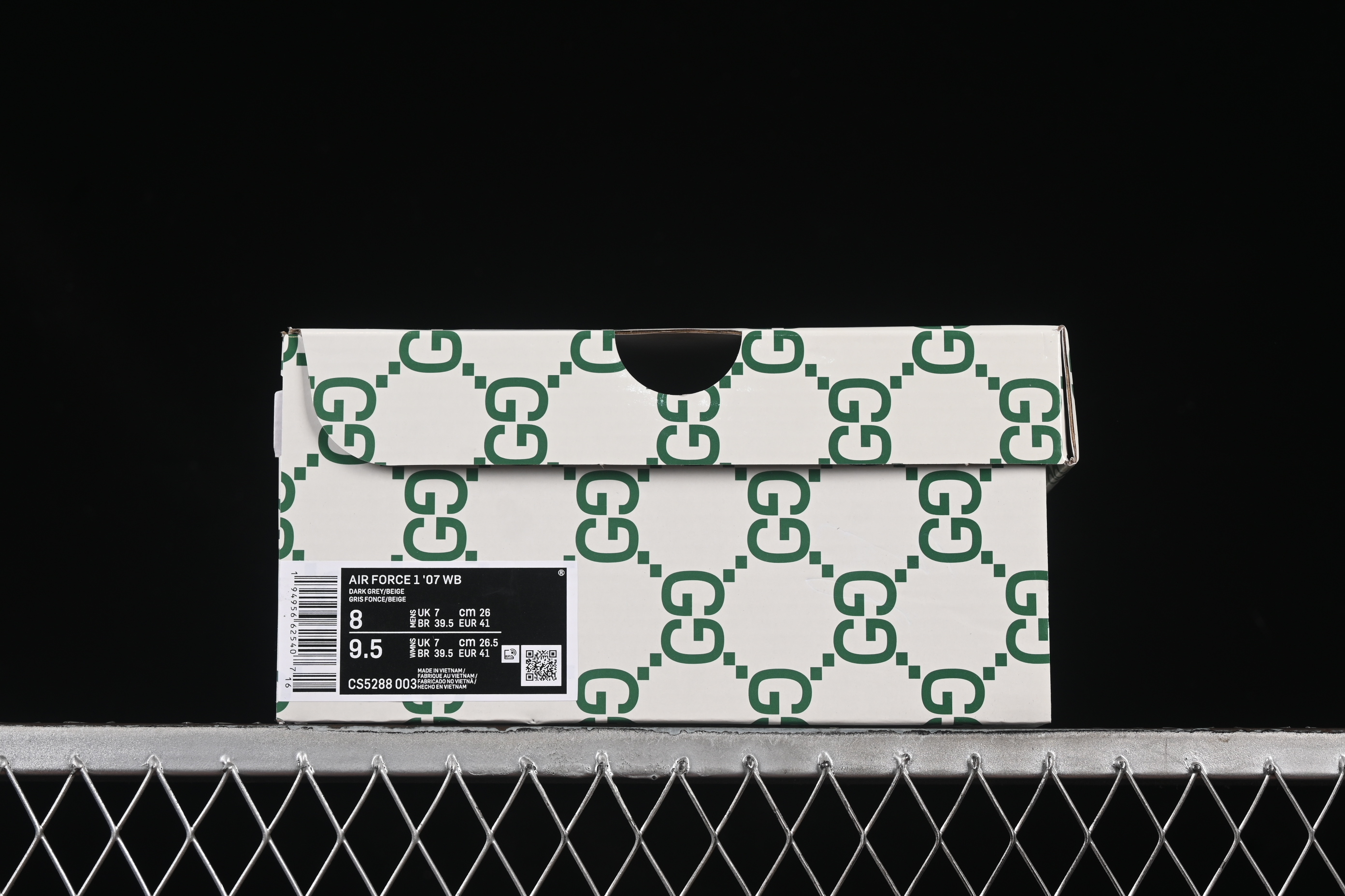 Nike Air Force 1 '07 Low Gucci Collaboration Classic Grey Pattern Casual Sneakers - CS5288-003