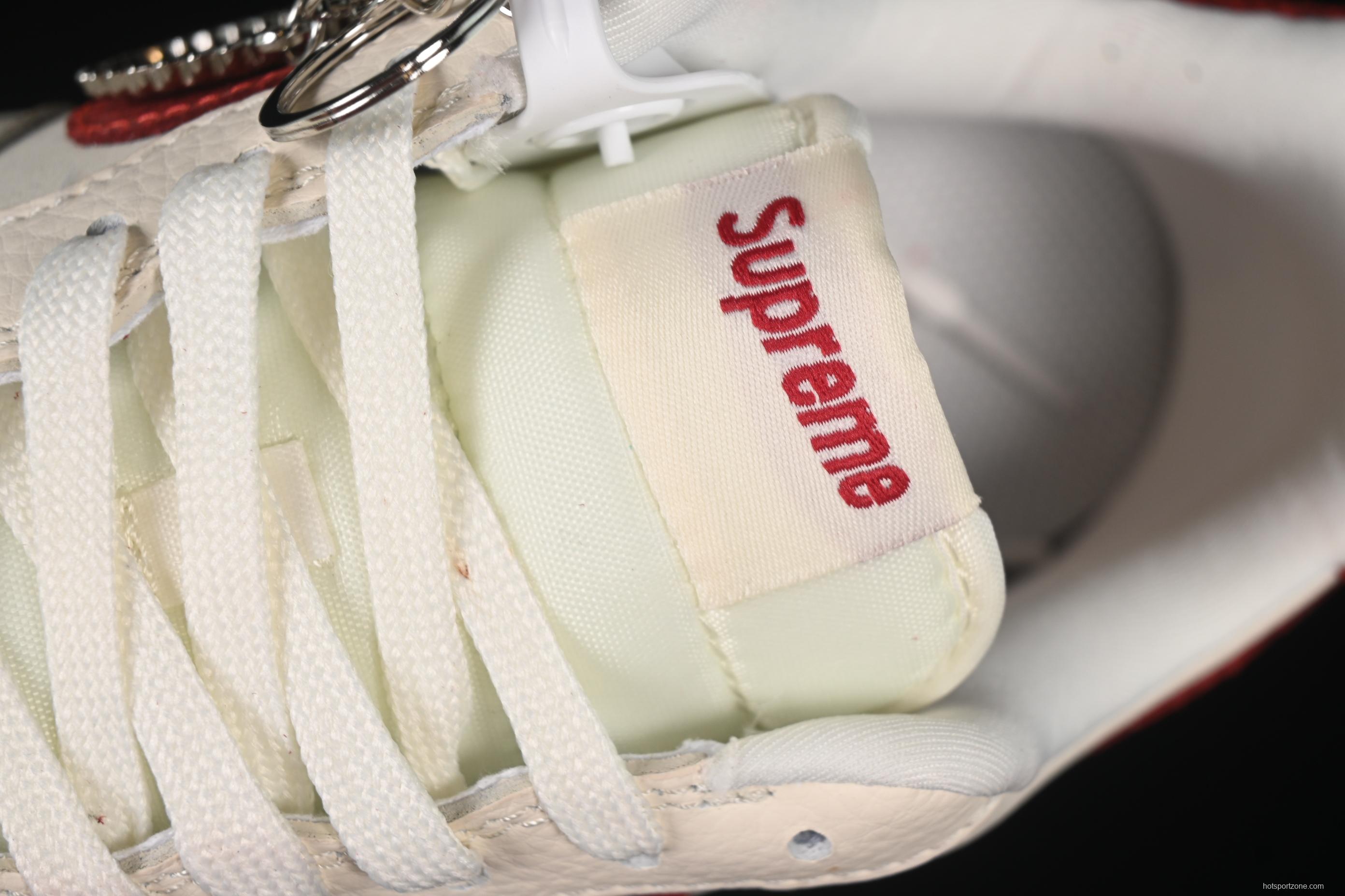 Nike Air Force 1 '07 Low Supreme Collaboration Sneakers with Red Snake Swoosh - DF0188-040