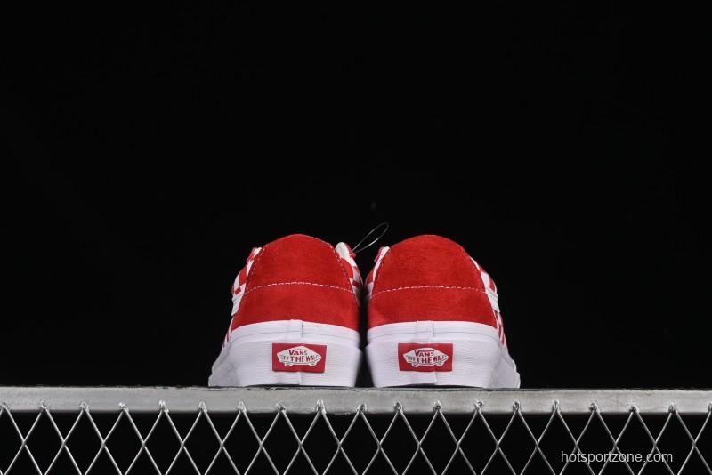Vans Sk8-Low White Red Checkerboard Slip-Resistant Casual Skate Shoes - VN0A4UUK4W9