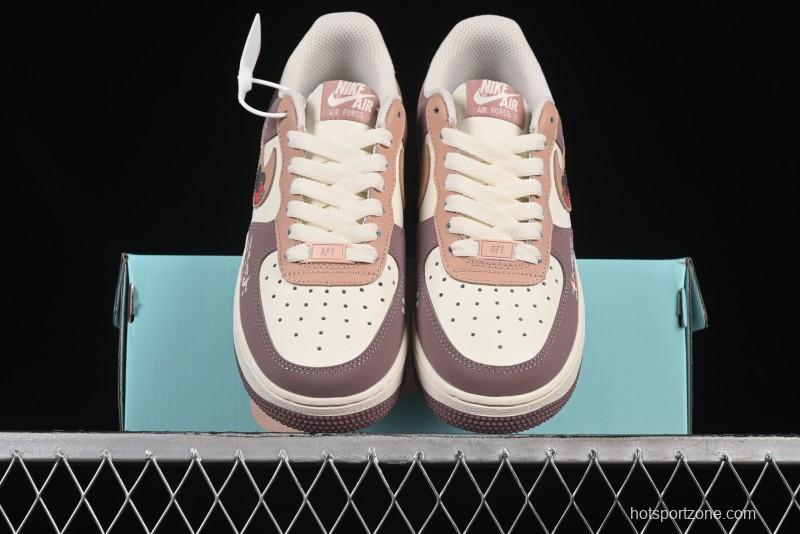 Nike Air Force 1'07 Low Strawberry Bear Custom Casual Sneakers - DB3301-551