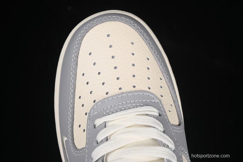 Nike Air Force 1 '07 Low Supreme Collaboration Light Grey Gum Casual Sneakers - KK1988-075