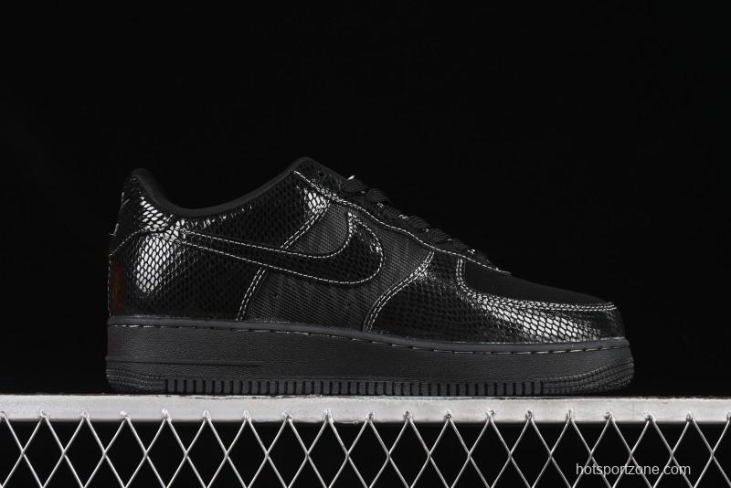 Nike Air Force 1'07 Low Lightning Collaboration Black Snake Scale Casual Sneakers - SC9207-529