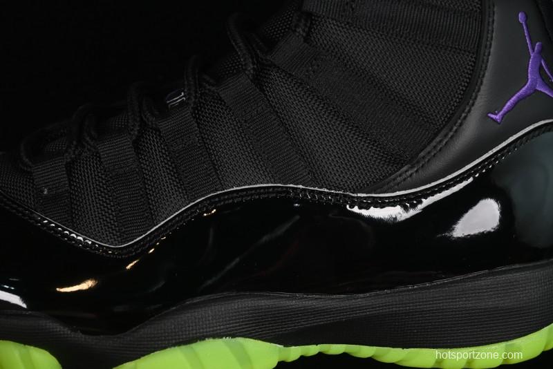 Nike Air Jordan 11 Retro CT8012-003 Basketball Shoes in Black & Guacamole Green